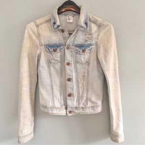 Light Denim Jacket with Destruction